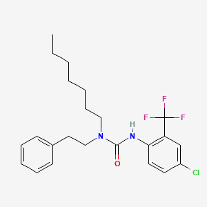 molecular formula C23H28ClF3N2O B14391104 N'-[4-Chloro-2-(trifluoromethyl)phenyl]-N-heptyl-N-(2-phenylethyl)urea CAS No. 88468-03-5