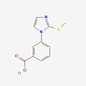 molecular formula C11H10N2O2S B1439114 3-[2-(methylsulfanyl)-1H-imidazol-1-yl]benzoic acid CAS No. 1146290-22-3