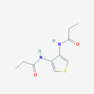 molecular formula C10H14N2O2S B14391160 N,N'-(Thiene-3,4-diyl)dipropanamide CAS No. 90069-82-2