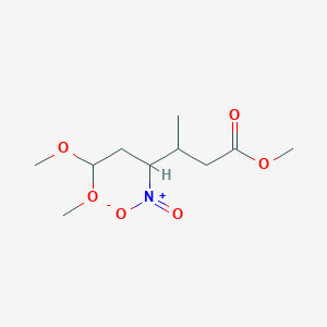 molecular formula C10H19NO6 B14391163 Methyl 6,6-dimethoxy-3-methyl-4-nitrohexanoate CAS No. 89706-89-8