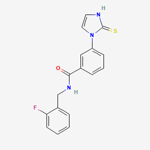 N-[(2-fluorophenyl)methyl]-3-(2-sulfanyl-1H-imidazol-1-yl)benzamide