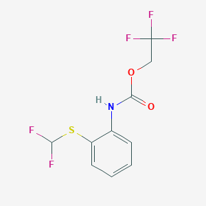 molecular formula C10H8F5NO2S B1439118 2,2,2-trifluoroethyl N-{2-[(difluoromethyl)sulfanyl]phenyl}carbamate CAS No. 1087798-28-4