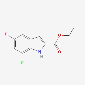 molecular formula C11H9ClFNO2 B1439124 Ethyl 7-chloro-5-fluoro-1H-indole-2-carboxylate CAS No. 887578-55-4
