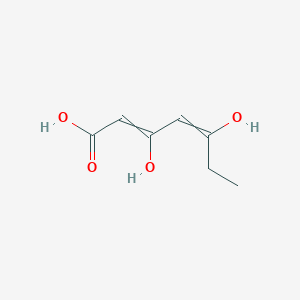 molecular formula C7H10O4 B14391264 3,5-Dihydroxyhepta-2,4-dienoic acid CAS No. 89808-54-8