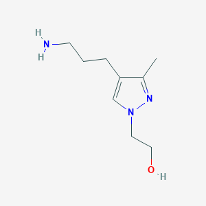molecular formula C9H17N3O B1439131 2-[4-(3-aminopropyl)-3-methyl-1H-pyrazol-1-yl]ethan-1-ol CAS No. 1170583-63-7