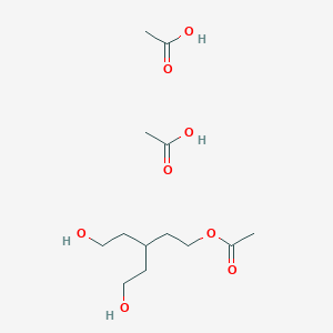 molecular formula C13H26O8 B14391340 Acetic acid--5-hydroxy-3-(2-hydroxyethyl)pentyl acetate (2/1) CAS No. 87986-82-1