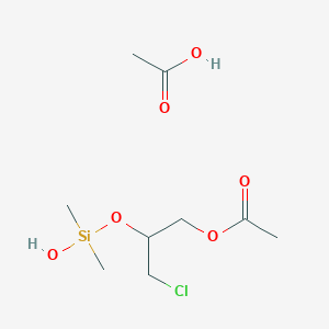 molecular formula C9H19ClO6Si B14391343 Acetic acid;[3-chloro-2-[hydroxy(dimethyl)silyl]oxypropyl] acetate CAS No. 88439-65-0