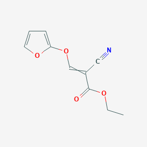 molecular formula C10H9NO4 B14391375 Ethyl 2-cyano-3-[(furan-2-yl)oxy]prop-2-enoate CAS No. 89754-12-1