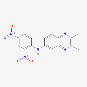 molecular formula C16H13N5O4 B14391376 N-(2,4-Dinitrophenyl)-2,3-dimethylquinoxalin-6-amine CAS No. 87967-58-6