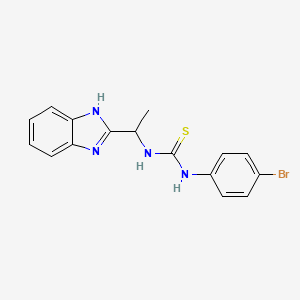 molecular formula C16H15BrN4S B14391396 N-[1-(1H-Benzimidazol-2-yl)ethyl]-N'-(4-bromophenyl)thiourea CAS No. 89334-59-8