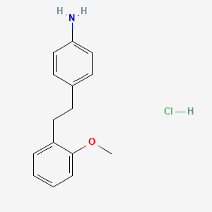 molecular formula C15H18ClNO B1439143 {4-[2-(2-Methoxyphenyl)ethyl]phenyl}amine hydrochloride CAS No. 1185296-91-6