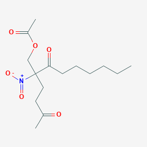 molecular formula C15H25NO6 B14391440 2-Nitro-3-oxo-2-(3-oxobutyl)nonyl acetate CAS No. 88238-98-6