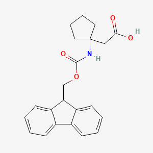 molecular formula C22H23NO4 B1439146 (1-{[(9H-fluoren-9-ylmethoxy)carbonyl]amino}cyclopentyl)acetic acid CAS No. 282524-99-6
