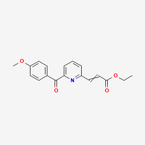 molecular formula C18H17NO4 B14391590 Ethyl 3-[6-(4-methoxybenzoyl)pyridin-2-yl]prop-2-enoate CAS No. 87864-69-5
