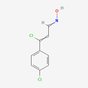 molecular formula C9H7Cl2NO B14391601 N-[3-Chloro-3-(4-chlorophenyl)prop-2-en-1-ylidene]hydroxylamine CAS No. 88534-53-6