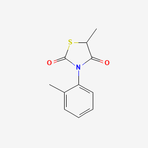 molecular formula C11H11NO2S B14391618 5-Methyl-3-(2-methylphenyl)-1,3-thiazolidine-2,4-dione CAS No. 88103-70-2