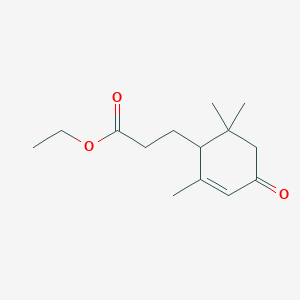 molecular formula C14H22O3 B14391694 Ethyl 3-(2,6,6-trimethyl-4-oxocyclohex-2-en-1-yl)propanoate CAS No. 90122-03-5