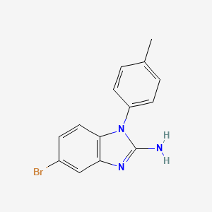 molecular formula C14H12BrN3 B1439174 5-bromo-1-(4-methylphenyl)-1H-1,3-benzodiazol-2-amine CAS No. 1156275-88-5
