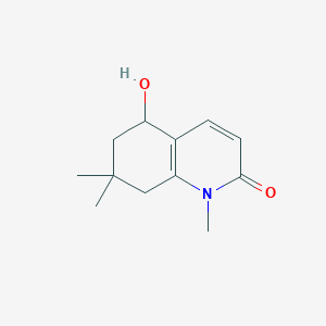 molecular formula C12H17NO2 B1439179 5-Hydroxy-1,7,7-trimethyl-5,6,7,8-tetrahydroquinolin-2(1H)-one CAS No. 923679-85-0