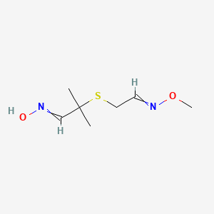 molecular formula C7H14N2O2S B14391800 N-(2-{[2-(Methoxyimino)ethyl]sulfanyl}-2-methylpropylidene)hydroxylamine CAS No. 89589-01-5
