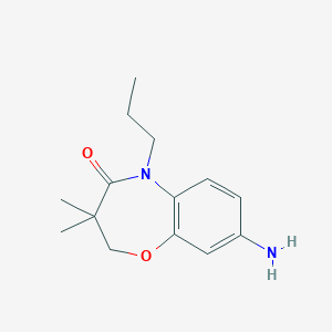 molecular formula C14H20N2O2 B1439181 8-amino-3,3-dimethyl-5-propyl-2,3-dihydro-1,5-benzoxazepin-4(5H)-one CAS No. 1171418-82-8