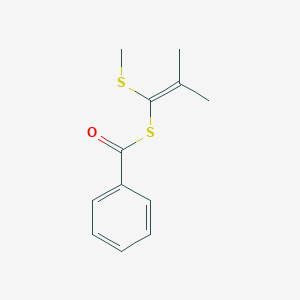 molecular formula C12H14OS2 B14391815 S-[2-Methyl-1-(methylsulfanyl)prop-1-en-1-yl] benzenecarbothioate CAS No. 88472-04-2