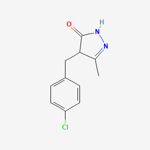 molecular formula C11H11ClN2O B1439189 4-(4-chlorobenzyl)-5-methyl-2,4-dihydro-3H-pyrazol-3-one CAS No. 1049119-02-9