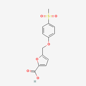 molecular formula C13H12O6S B1439195 5-(4-Methanesulfonylphenoxymethyl)furan-2-carboxylic acid CAS No. 1157777-00-8