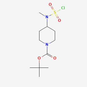 molecular formula C11H21ClN2O4S B1439196 Tert-butyl 4-[(chlorosulfonyl)(methyl)amino]piperidine-1-carboxylate CAS No. 1118788-30-9