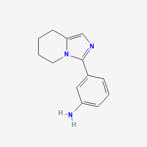 molecular formula C13H15N3 B1439203 3-{5H,6H,7H,8H-咪唑并[1,5-a]吡啶-3-基}苯胺 CAS No. 1049130-67-7