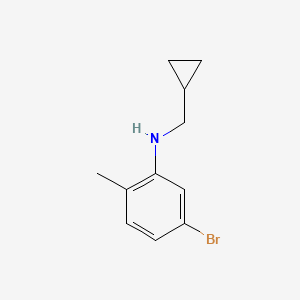 molecular formula C11H14BrN B1439205 5-bromo-N-(cyclopropylmethyl)-2-methylaniline CAS No. 1157928-73-8