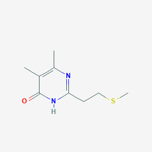 molecular formula C9H14N2OS B14392167 5,6-Dimethyl-2-[2-(methylsulfanyl)ethyl]pyrimidin-4(1H)-one CAS No. 88570-30-3