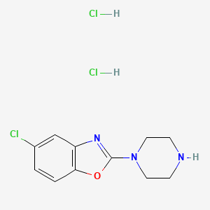 molecular formula C11H14Cl3N3O B1439223 5-Chloro-2-piperazin-1-yl-1,3-benzoxazole dihydrochloride CAS No. 1158631-16-3