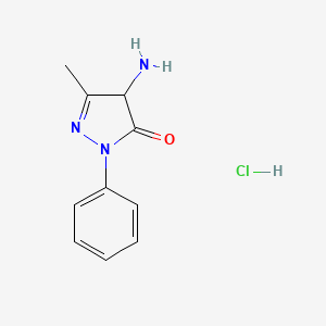 molecular formula C10H12ClN3O B1439228 4-amino-5-methyl-2-phenyl-2,4-dihydro-3H-pyrazol-3-one hydrochloride CAS No. 4408-12-2
