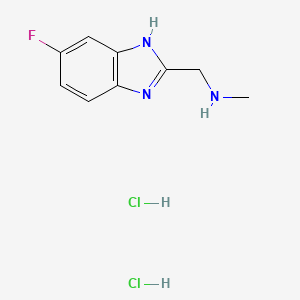 molecular formula C9H12Cl2FN3 B1439233 N-[(5-fluoro-1H-benzimidazol-2-yl)methyl]-N-methylamine dihydrochloride CAS No. 1158297-70-1