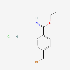 molecular formula C10H13BrClNO B14392357 Ethyl 4-(bromomethyl)benzenecarboximidate;hydrochloride CAS No. 88692-59-5