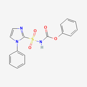 molecular formula C16H13N3O4S B14392378 Phenyl (1-phenyl-1H-imidazole-2-sulfonyl)carbamate CAS No. 89518-05-8