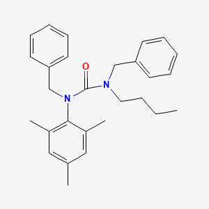 molecular formula C28H34N2O B14392415 N,N'-Dibenzyl-N-butyl-N'-(2,4,6-trimethylphenyl)urea CAS No. 88451-03-0