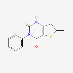 molecular formula C13H12N2OS2 B1439242 2-mercapto-6-methyl-3-phenyl-6,7-dihydrothieno[3,2-d]pyrimidin-4(3H)-one CAS No. 1105190-50-8