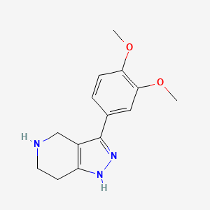 molecular formula C14H17N3O2 B14392445 3-(3,4-Dimethoxyphenyl)-4,5,6,7-tetrahydro-1H-pyrazolo[4,3-c]pyridine CAS No. 87628-48-6
