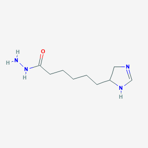 molecular formula C9H18N4O B14392458 6-(4,5-dihydro-1H-imidazol-5-yl)hexanehydrazide CAS No. 88193-30-0
