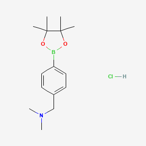 Dimethyl({[4-(tetramethyl-1,3,2-dioxaborolan-2-yl)phenyl]methyl})amine hydrochloride