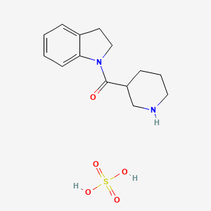 molecular formula C14H20N2O5S B1439250 1-(Piperidin-3-ylcarbonyl)indoline, sulfate CAS No. 1185298-95-6