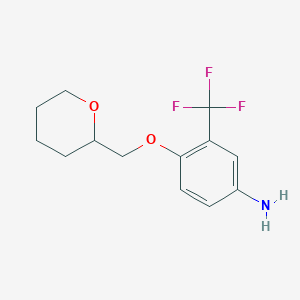 molecular formula C13H16F3NO2 B1439253 4-(Tetrahydro-2H-pyran-2-ylmethoxy)-3-(trifluoromethyl)aniline CAS No. 946740-50-7