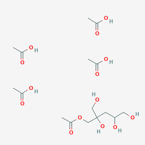 molecular formula C16H32O14 B14392542 Acetic acid;[2,4,5-trihydroxy-2-(hydroxymethyl)pentyl] acetate CAS No. 89965-01-5