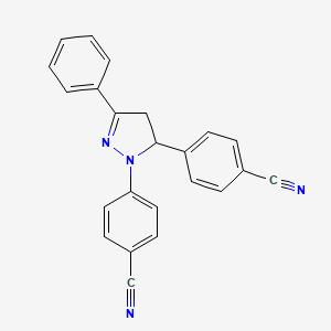 molecular formula C23H16N4 B14392609 4,4'-(3-Phenyl-4,5-dihydro-1H-pyrazole-1,5-diyl)dibenzonitrile CAS No. 88405-21-4