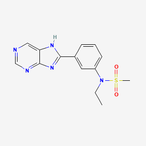 molecular formula C14H15N5O2S B14392612 N-ethyl-N-[3-(7H-purin-8-yl)phenyl]methanesulfonamide CAS No. 89454-44-4