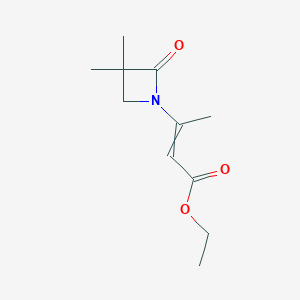 molecular formula C11H17NO3 B14392692 Ethyl 3-(3,3-dimethyl-2-oxoazetidin-1-yl)but-2-enoate CAS No. 88144-00-7
