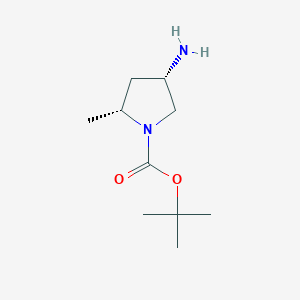 molecular formula C10H20N2O2 B1439273 tert-butyl (2R,4S)-4-amino-2-methylpyrrolidine-1-carboxylate CAS No. 348165-60-6