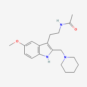 molecular formula C19H27N3O2 B14392835 N-(2-{5-Methoxy-2-[(piperidin-1-yl)methyl]-1H-indol-3-yl}ethyl)acetamide CAS No. 88103-53-1